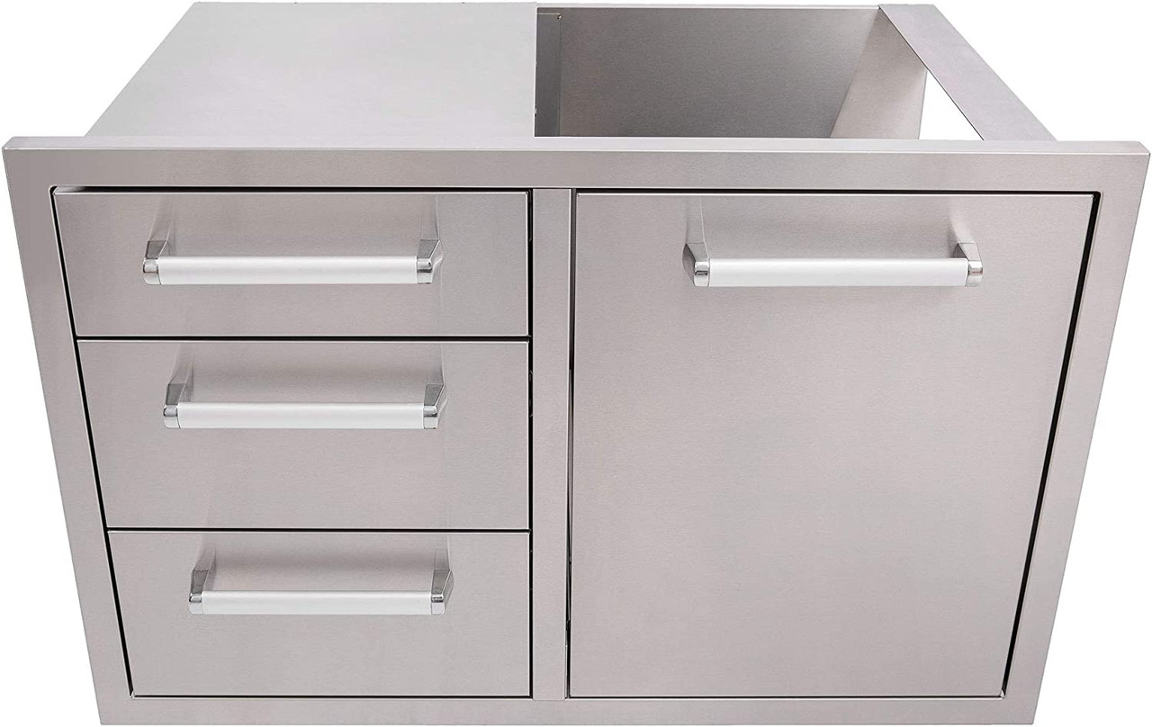 Whistler Outdoor Kitchen Triple Drawer & Trash Drawer Combo, 304 Stainless Steel - CBATDT
