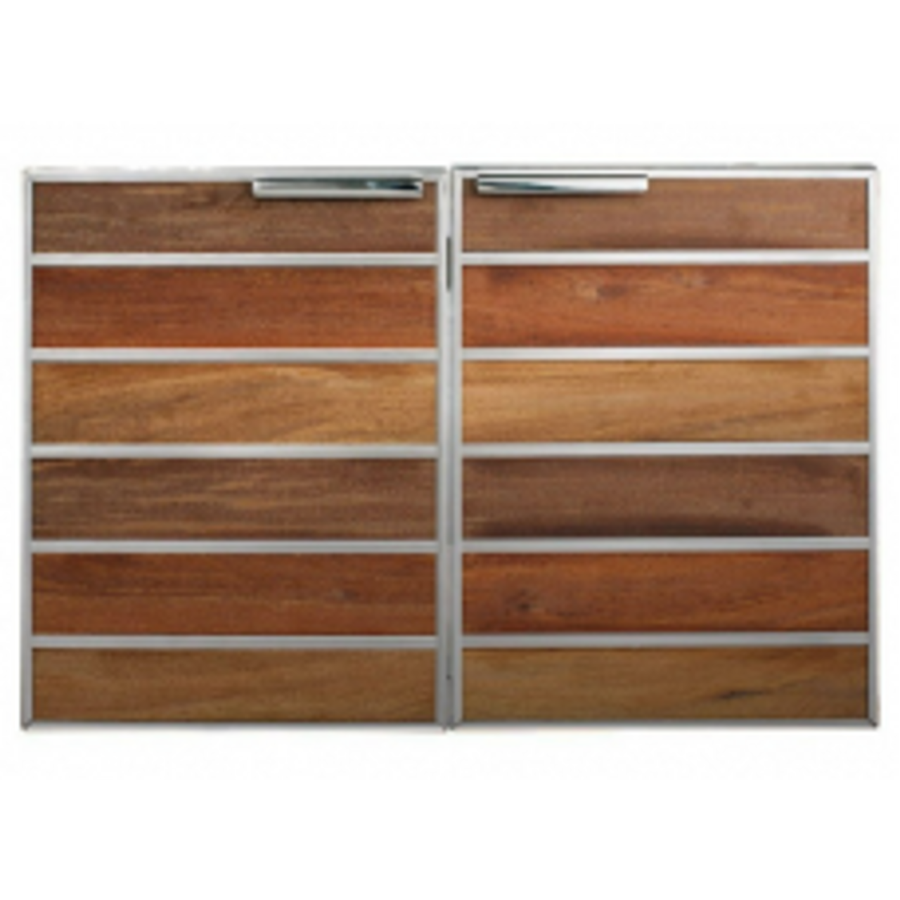 Summerset Madera 30 Inch Stainless Steel and Teak Wood Double Access Door - SSMDD-30-TK
