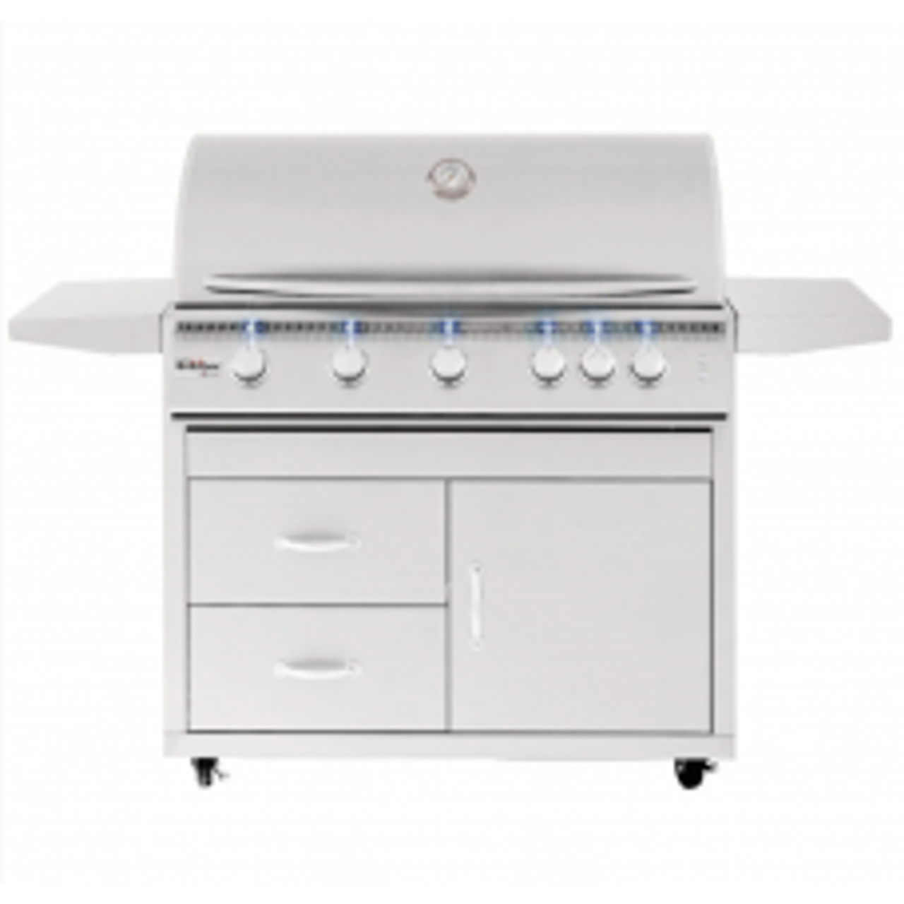 Summerset Sizzler Pro - 40-Inch 5-Burner Freestanding Grill with Rear Infrared Burner - Liquid Propane Gas - SIZPRO40-LP + CART-SIZ40-DC