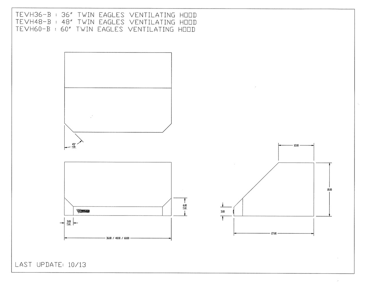 Twin Eagles 36 Inch Ventilation Hood - TEVH36-C