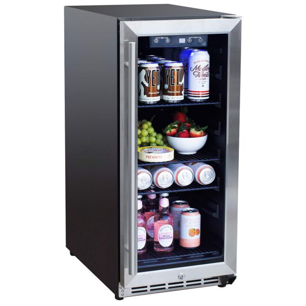Summerset 15" 3.2C Outdoor Rated Fridge with Glass Door - SSRFR-15G
