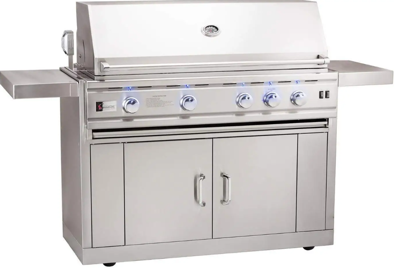 Summerset TRL Deluxe - 44-Inch 4-Burner Freestanding Grill - Liquid Propane Gas - TRLD44-LP + CART-TRLD44-DC