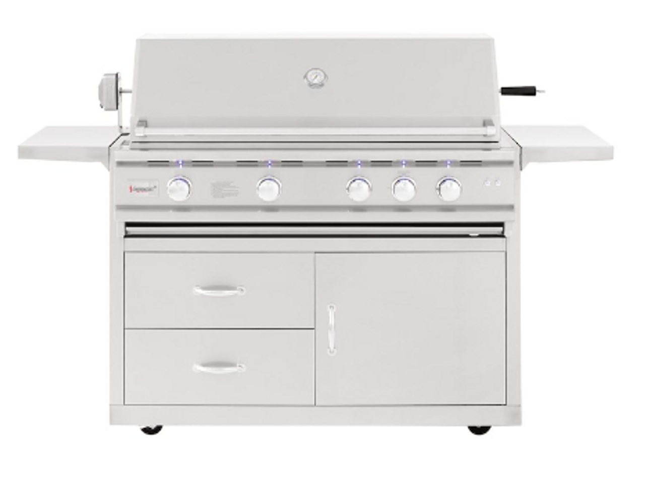 Summerset TRL Deluxe - 44-Inch 4-Burner Freestanding Grill - Natural Gas - TRLD44-NG + CART-TRLD44-DC