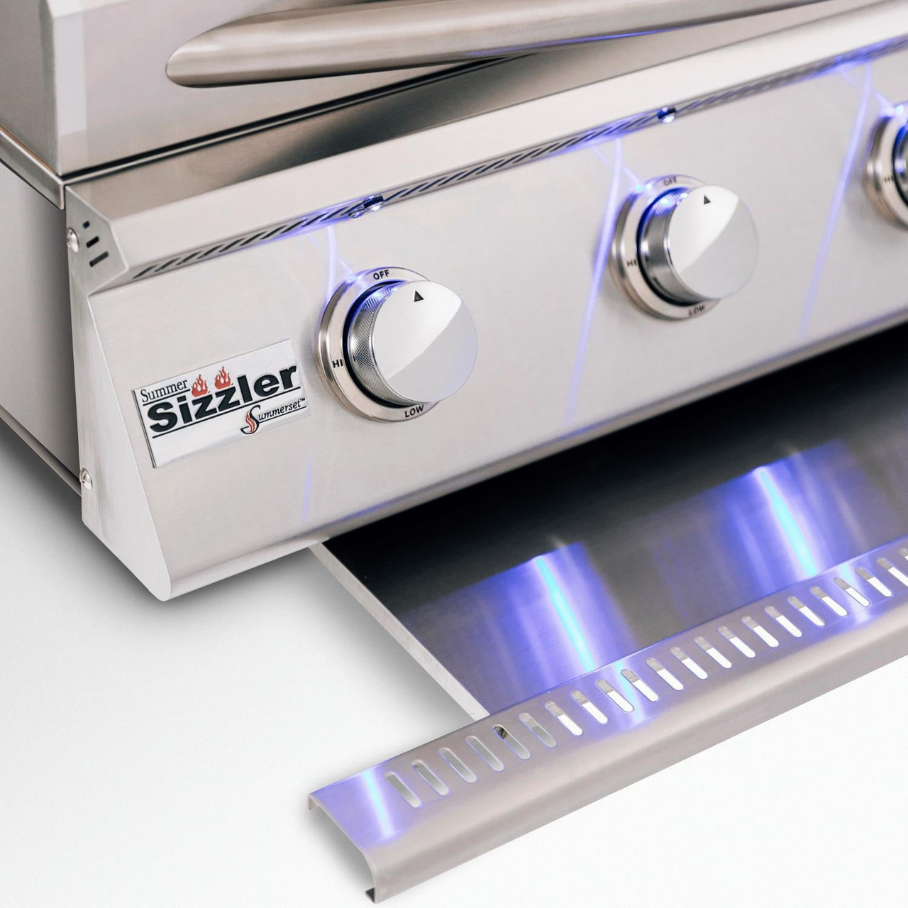 Summerset Sizzler Pro - 40-Inch 5-Burner Built-In Grill with Rear Infrared Burner - Natural Gas - SIZPRO40-NG