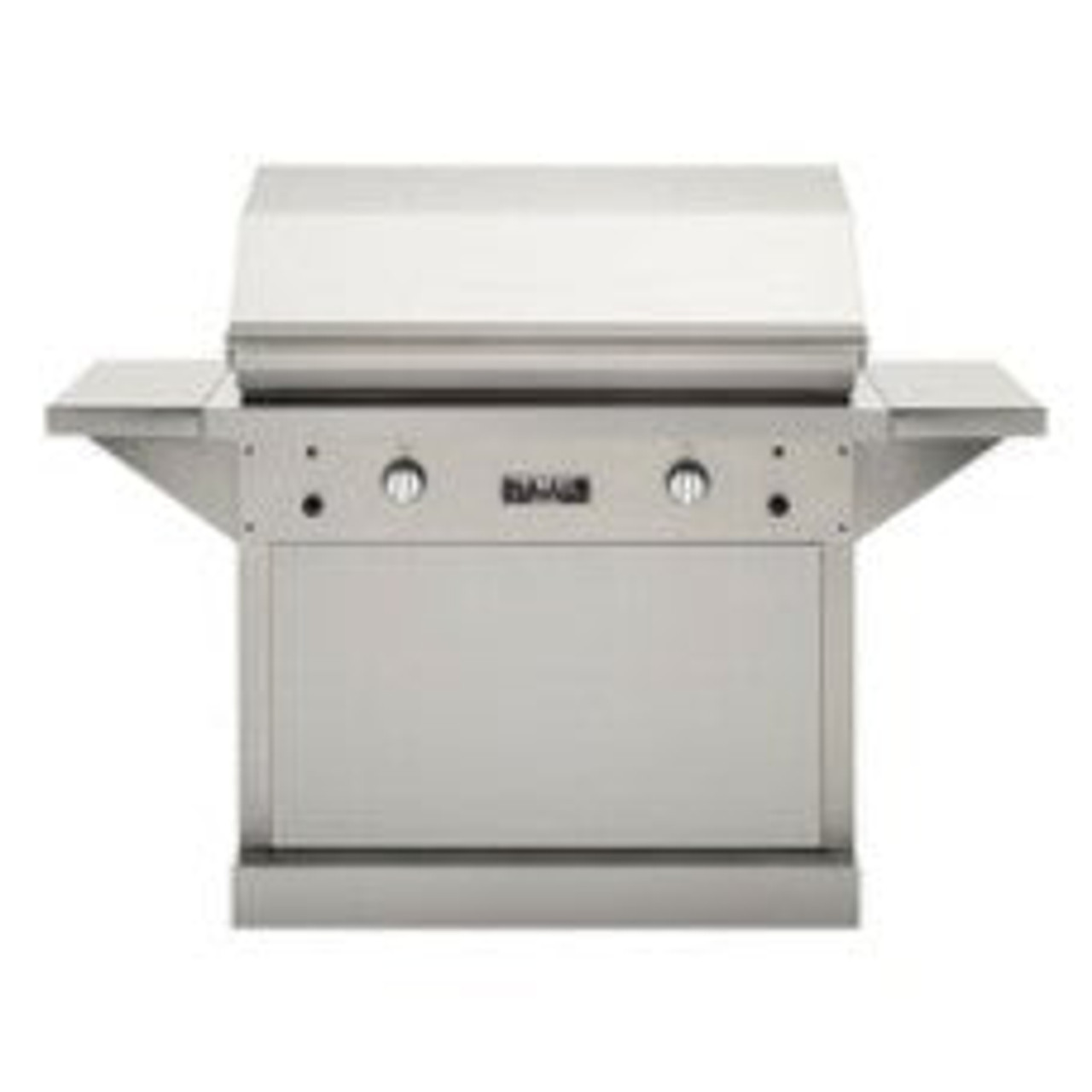 TEC Patio FR - 44-Inch 2-Burner - Freestanding Grill - Natural Gas on Stainless Steel Pedestal with Side Shelves - PFR2NTPEDS