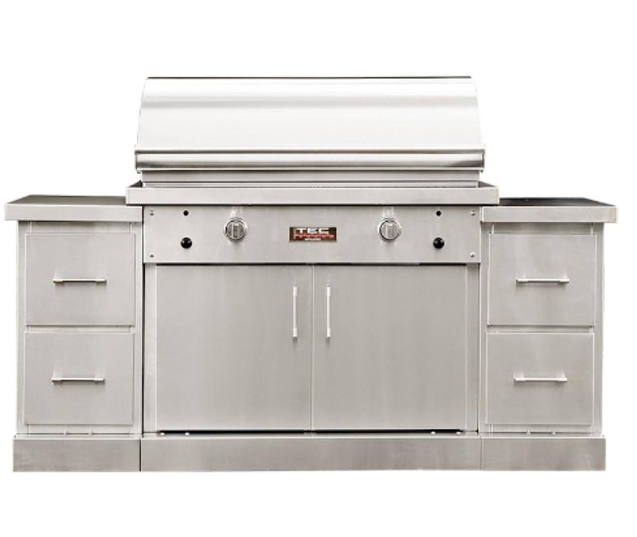 TEC Sterling Patio FR - 44-Inch 2-Burner Infrared Grill - Liquid Propane Gas on Stainless Steel Island - STPFR2LPISL
