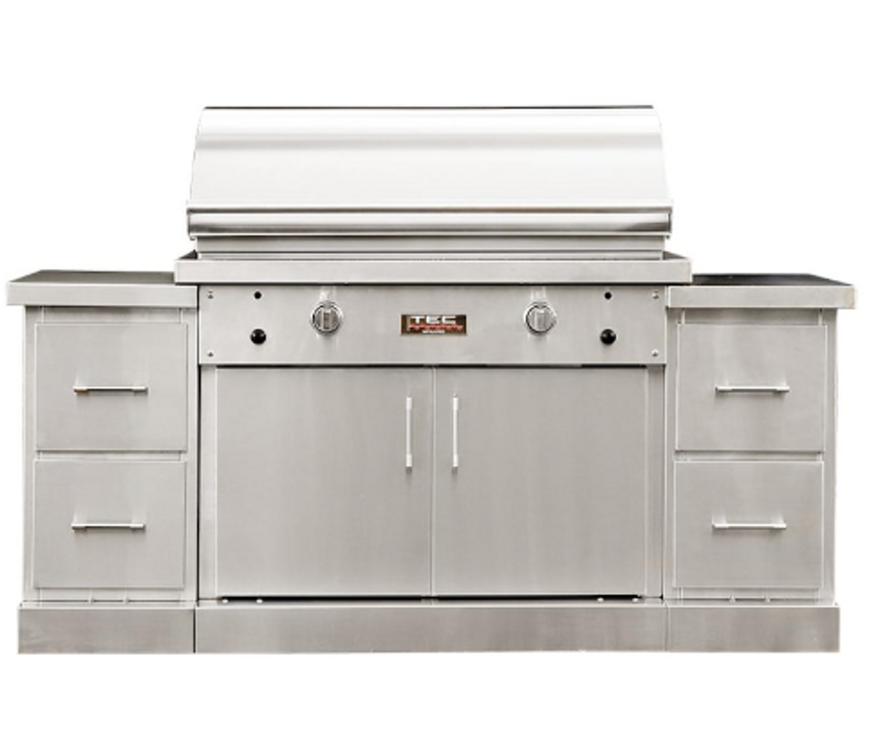 TEC Sterling Patio FR - 44-Inch 2-Burner Infrared Grill - Liquid Propane Gas on Stainless Steel Island - STPFR2LPISL