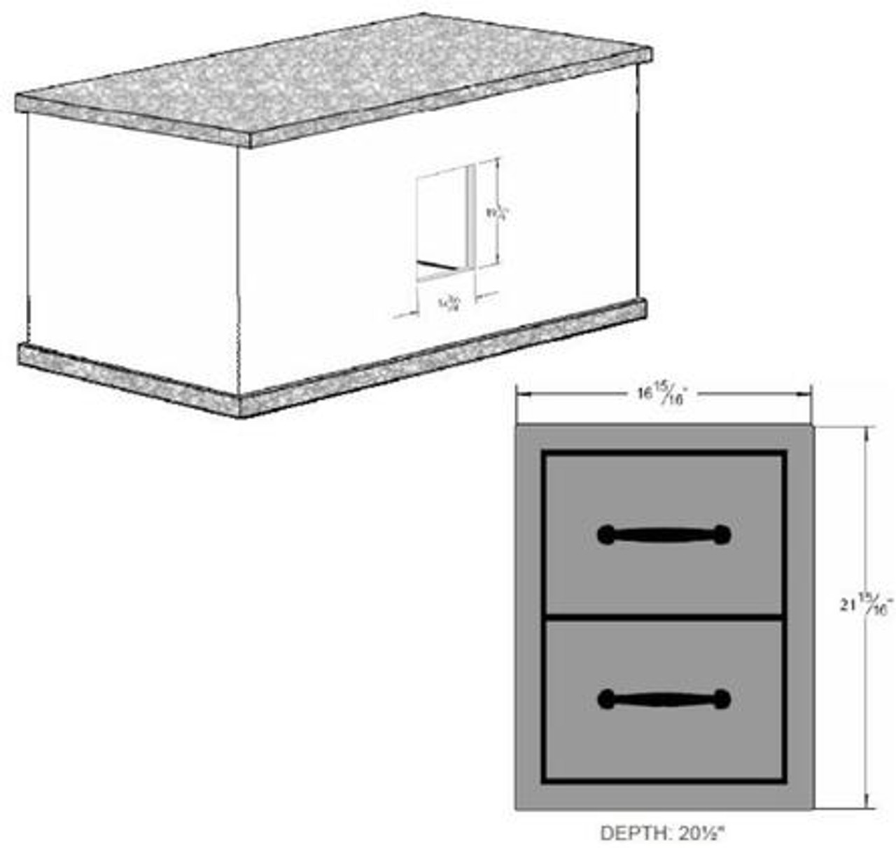 Sole Gourmet 20"x15" Double Drawer - 2D20X15