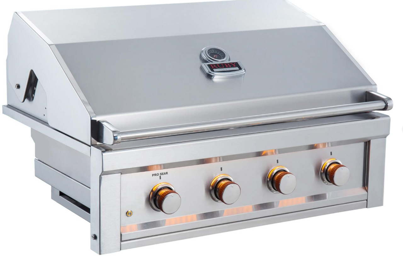 Sunstone Ruby - 36-Inch 4-Burner Built-In Grill with Pro Sear - Natural Gas - RUBY4B-NG