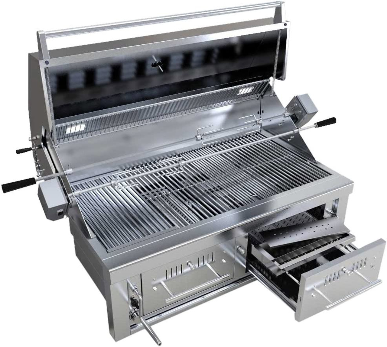 Sunstone Emerald - 42-Inch 2-Burner Gas Hybrid Dual Zone Grill - Charcoal/Wood Burning - EMCHDZ42