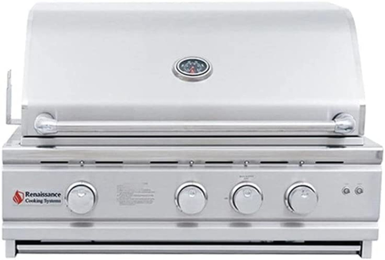 RCS Cutlass Pro - 30-Inch 3-Burner Built-In Grill with Blue LED Lights and Rear Burner-  Liquid Propane Gas - RON30ALP