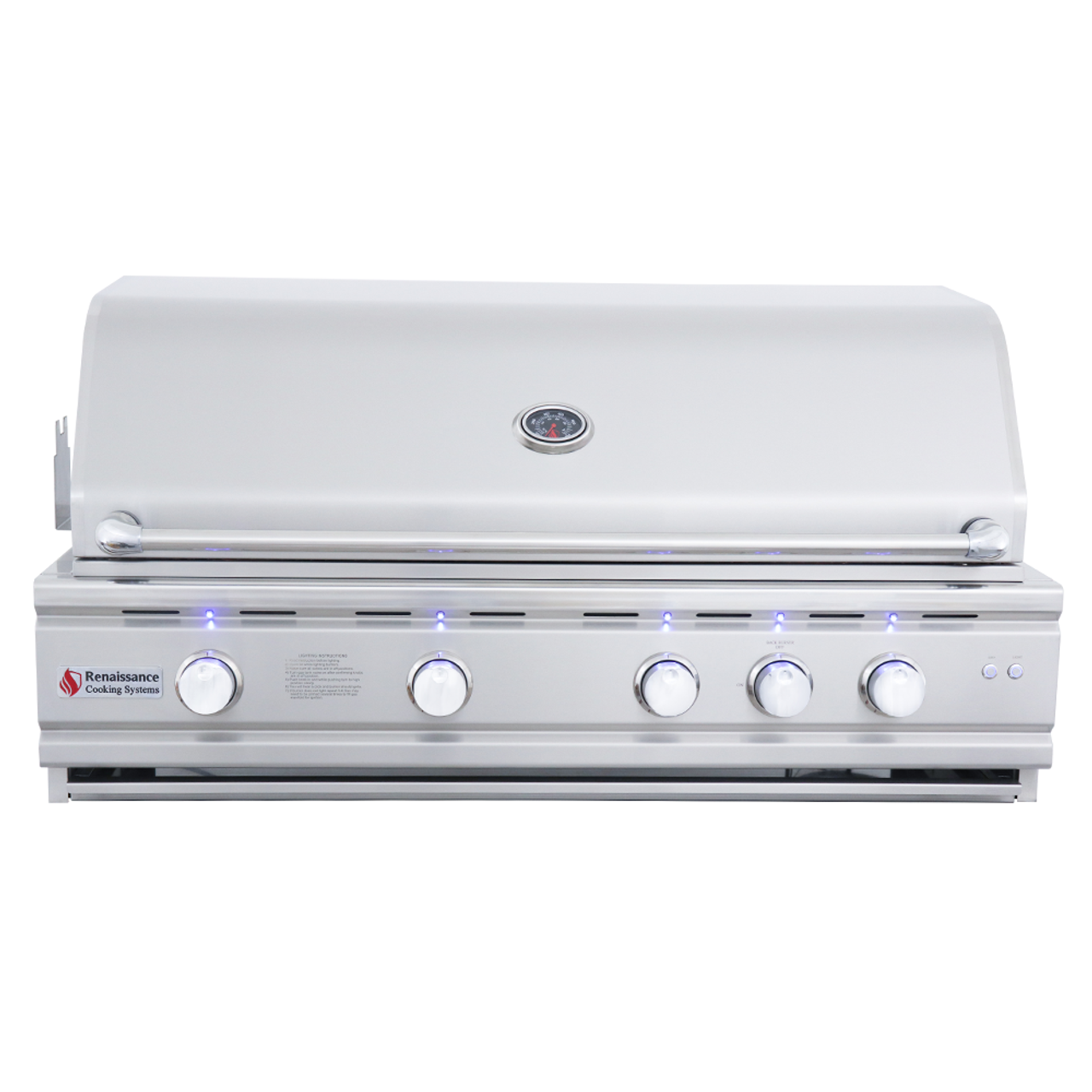 RCS Cutlass Pro - 42-Inch 4-Burner Built-In Grill with Blue LED Lights and Rear Burner - Natural Gas - RON42A