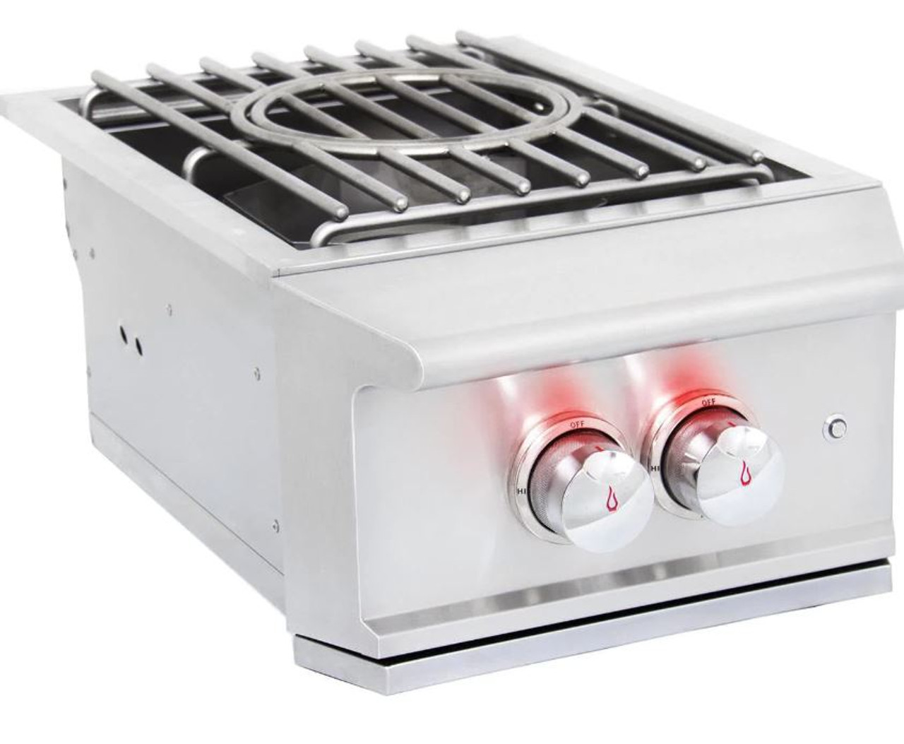 Blaze Professional LUX Built-In Liquid Propane Gas High Performance Power Burner W/ Wok Ring & Stainless Steel Lid - BLZ-PROPB-LP