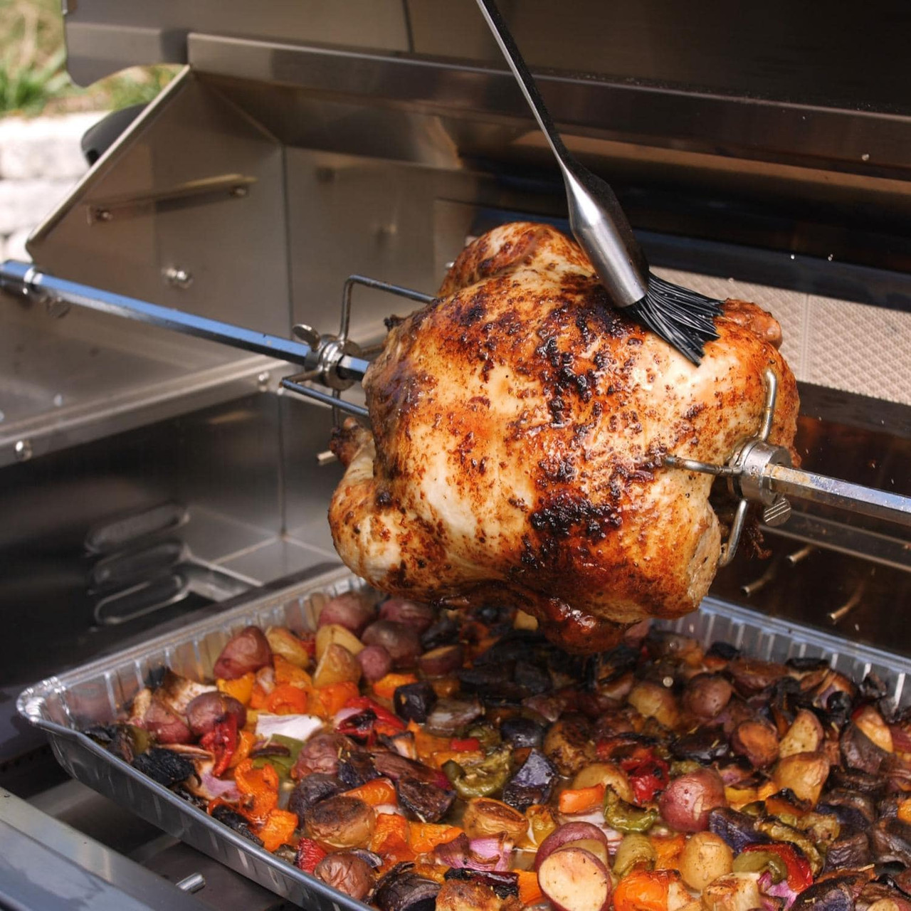 Blaze Rotisserie Kit For 32-Inch Charcoal & 4-Burner Gas Grills - BLZ-34-ROTIS-SS