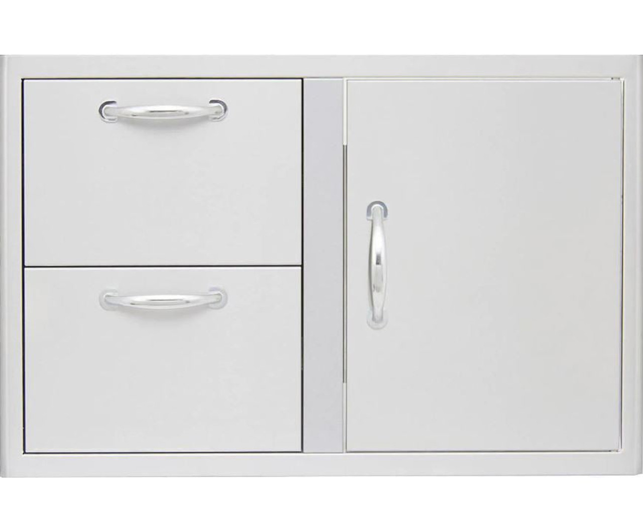 Blaze 32-Inch Access Door & Stainless Steel Double Drawer Combo - BLZ-DDC-R-LTSC