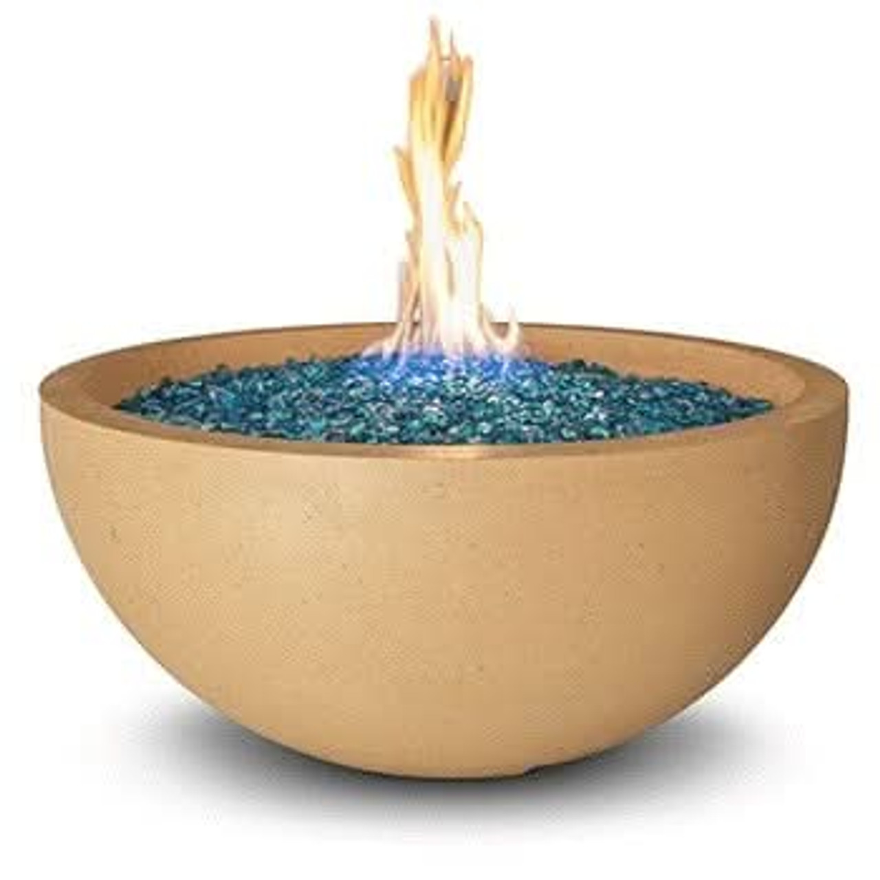 American Fyre Designs 36 Inch Round Fire Bowl, Concrete Grey, Natural Gas- 732-CG-11-M6NC