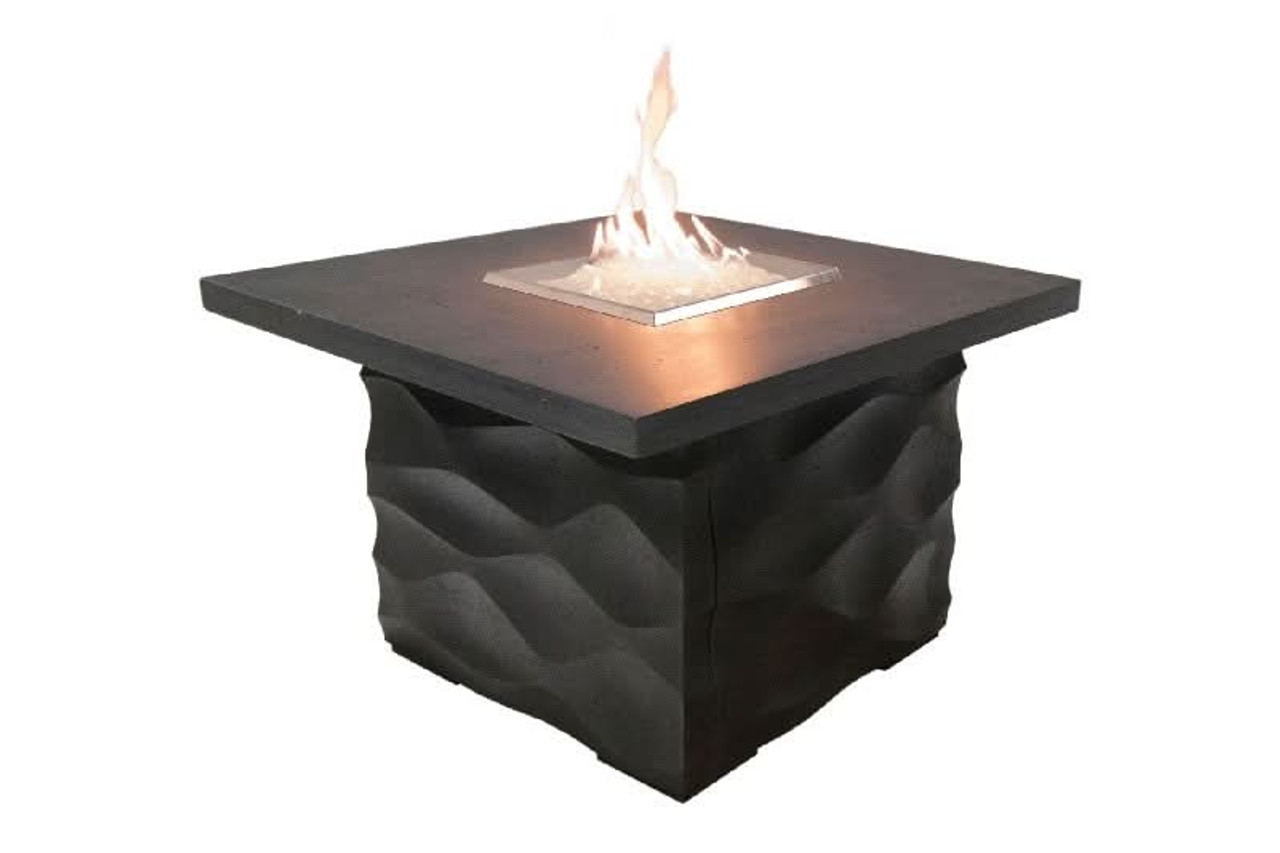 American Fyre Designs 24 Inch Voro Square Firetable, Concrete Grey, Propane Gas- 725-CG-11-M2PC