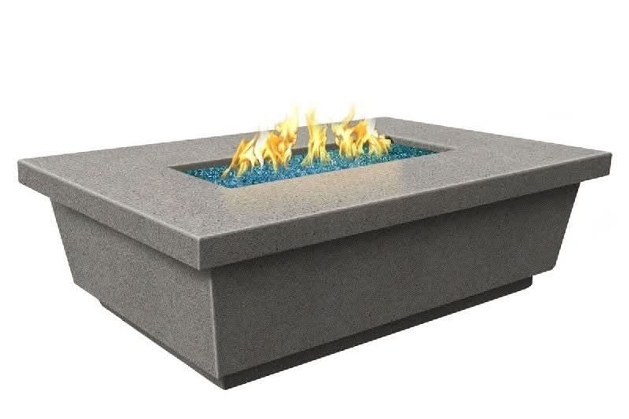 American Fyre Designs 5 1/2 Inch Contempo Rectangle Firetable, Dark Basalt, Propane Gas- 783-DB-11-M4PC