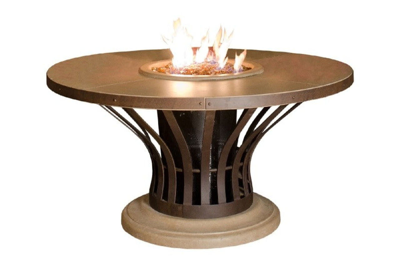 American Fyre Designs 28 Inch Fiesta Round Dining Firetable, Black Lava, Propane Gas- 775-BA-11-M2PC