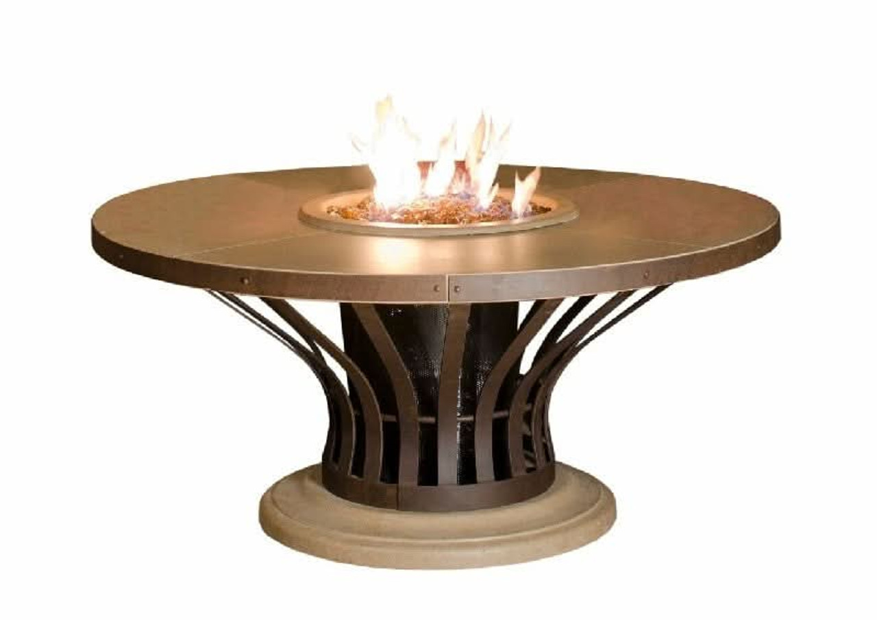 American Fyre Designs 25 Inch Fiesta Round Firetable, Cafe Blanco, Propane Gas- 770-CB-11-M2PC