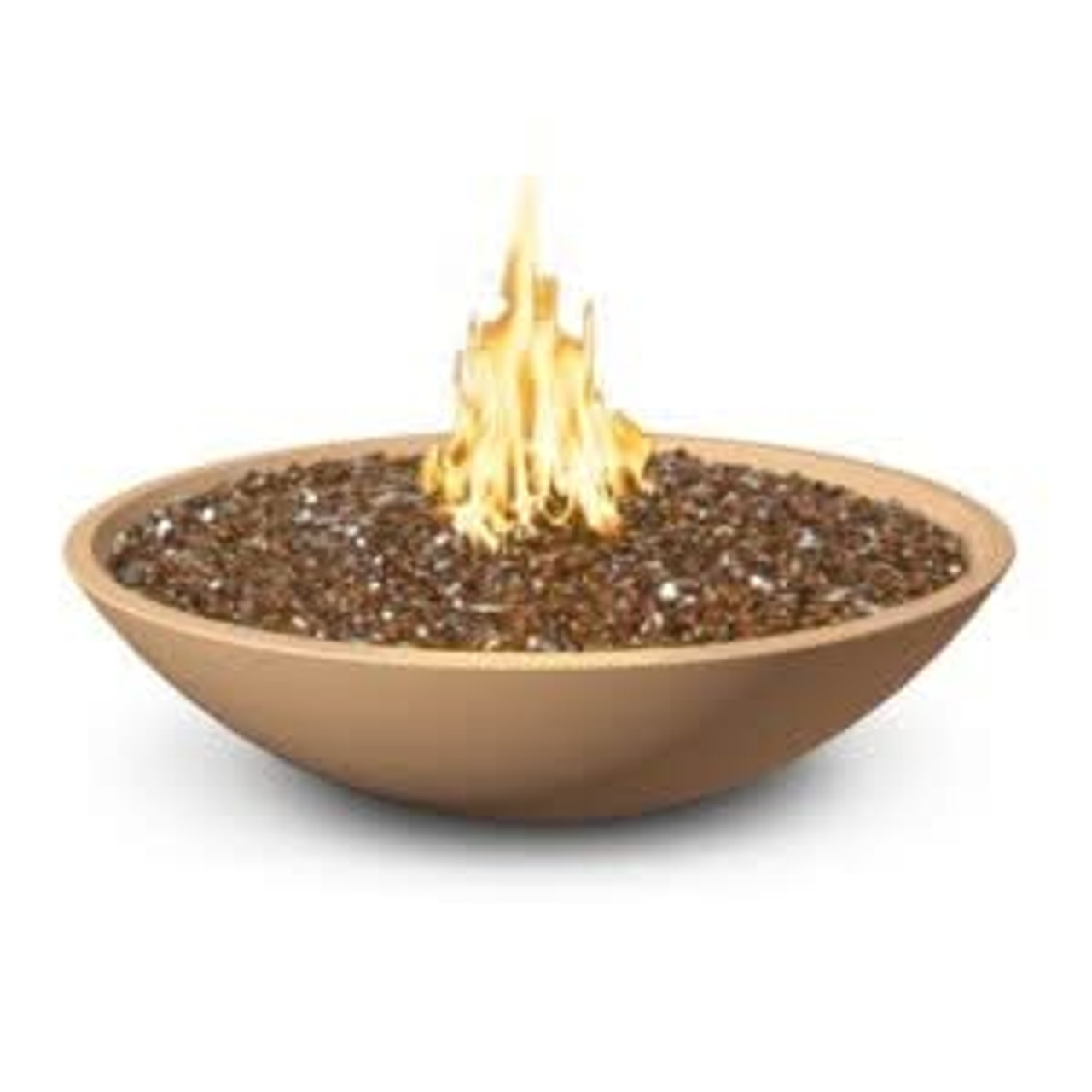 American Fyre Designs 40 Inch Marseille Round Fire Bowl, Smoke, Propane Gas- 752-SM-11-M6PC