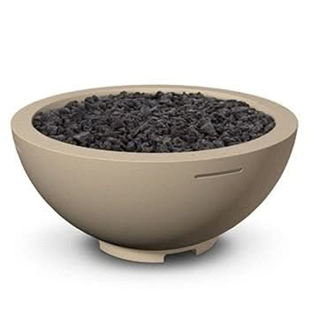 American Fyre Designs 32 Inch Round Fire Bowl, Black Lava, Propane Gas- 733-BA-11-M6PC