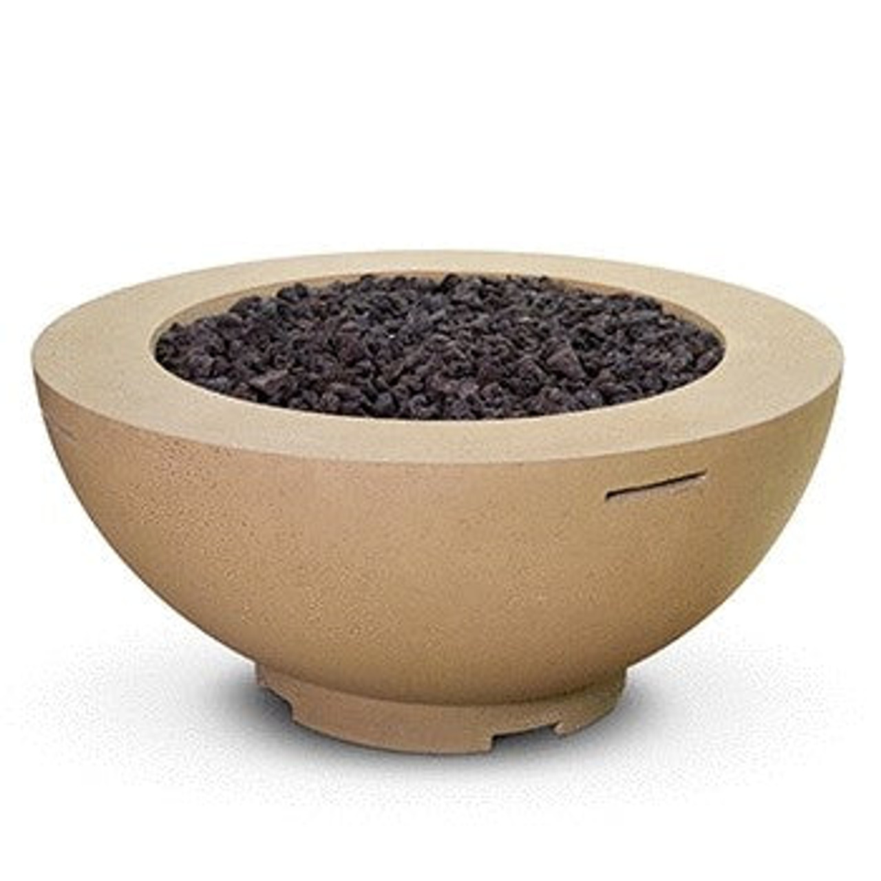 American Fyre Designs 48 Inch Round Fire Bowl, Cafe Blanco, Propane Gas- 731-CB-11-M6PC