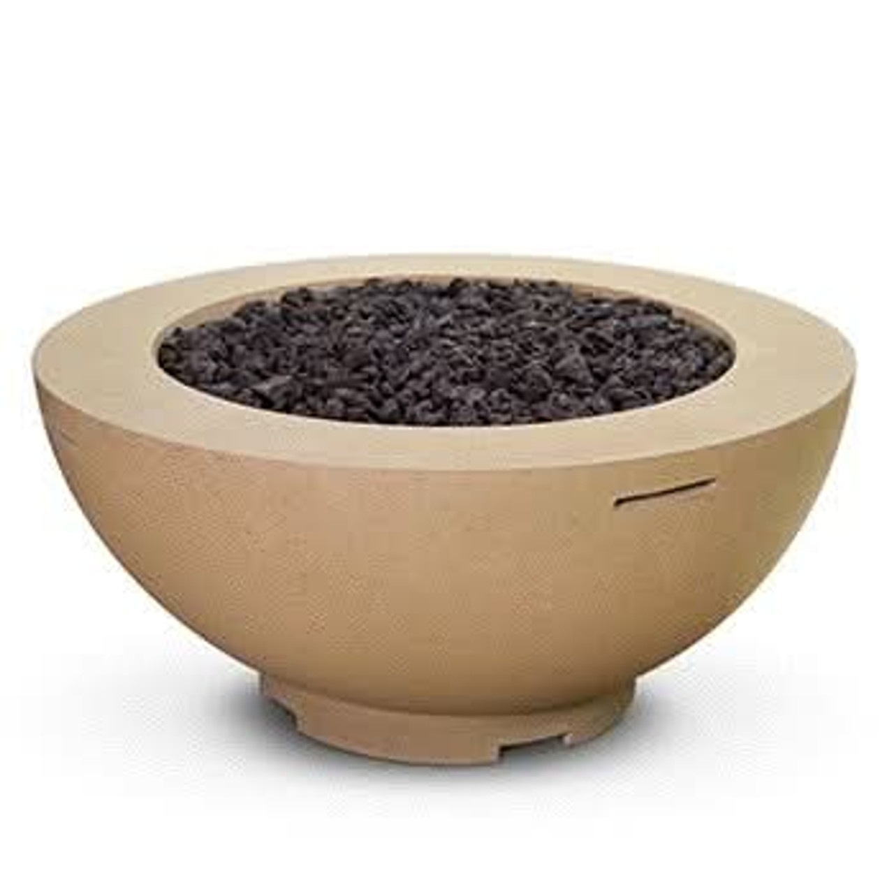 American Fyre Designs 48 Inch Round Fire Bowl, Cafe Blanco, Propane Gas- 731-CB-11-M6PC