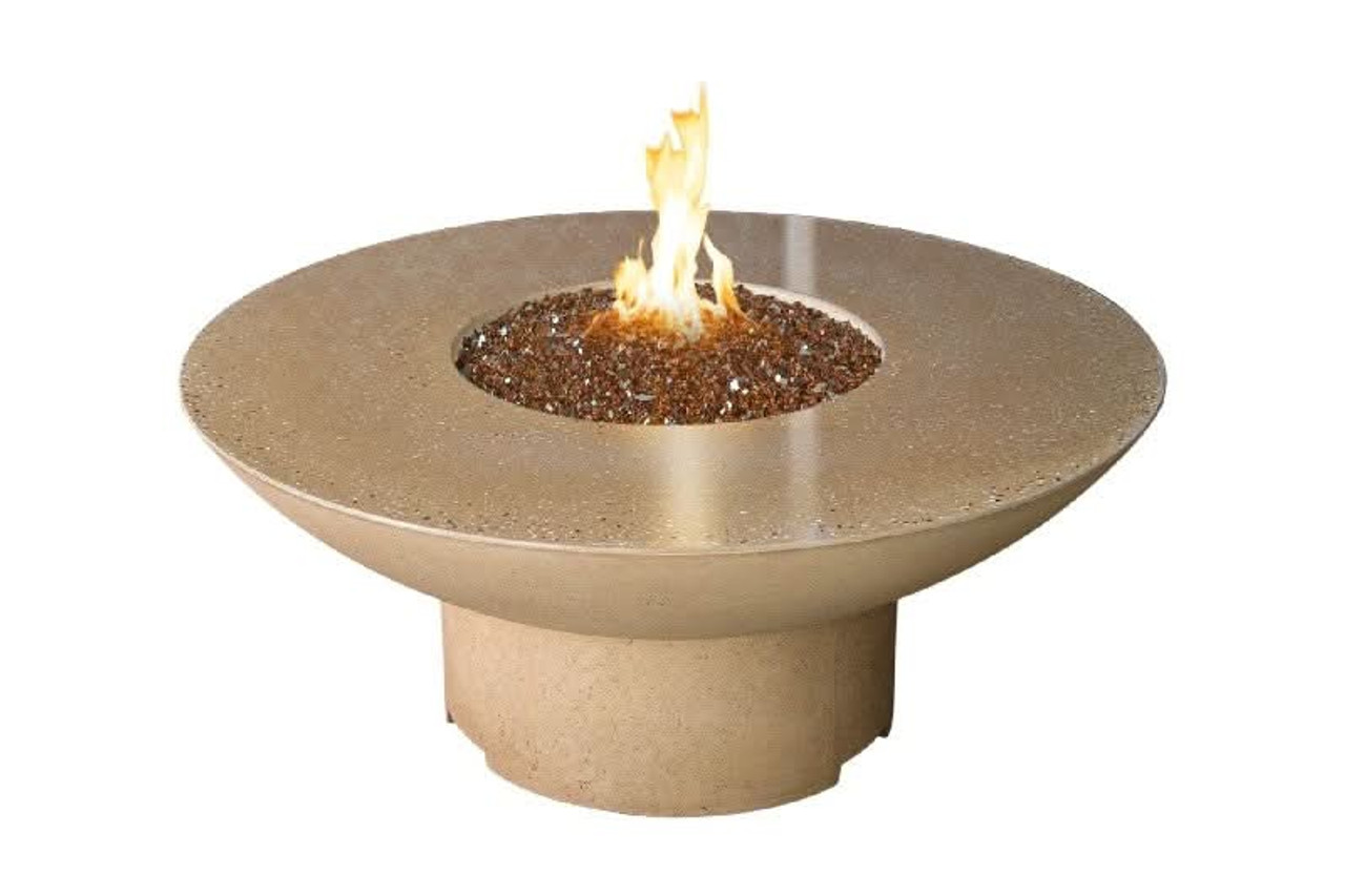 American Fyre Designs 20 Inch Round Lotus Firetable, Black Lava, Propane Gas- 653-BA-11-M2PC