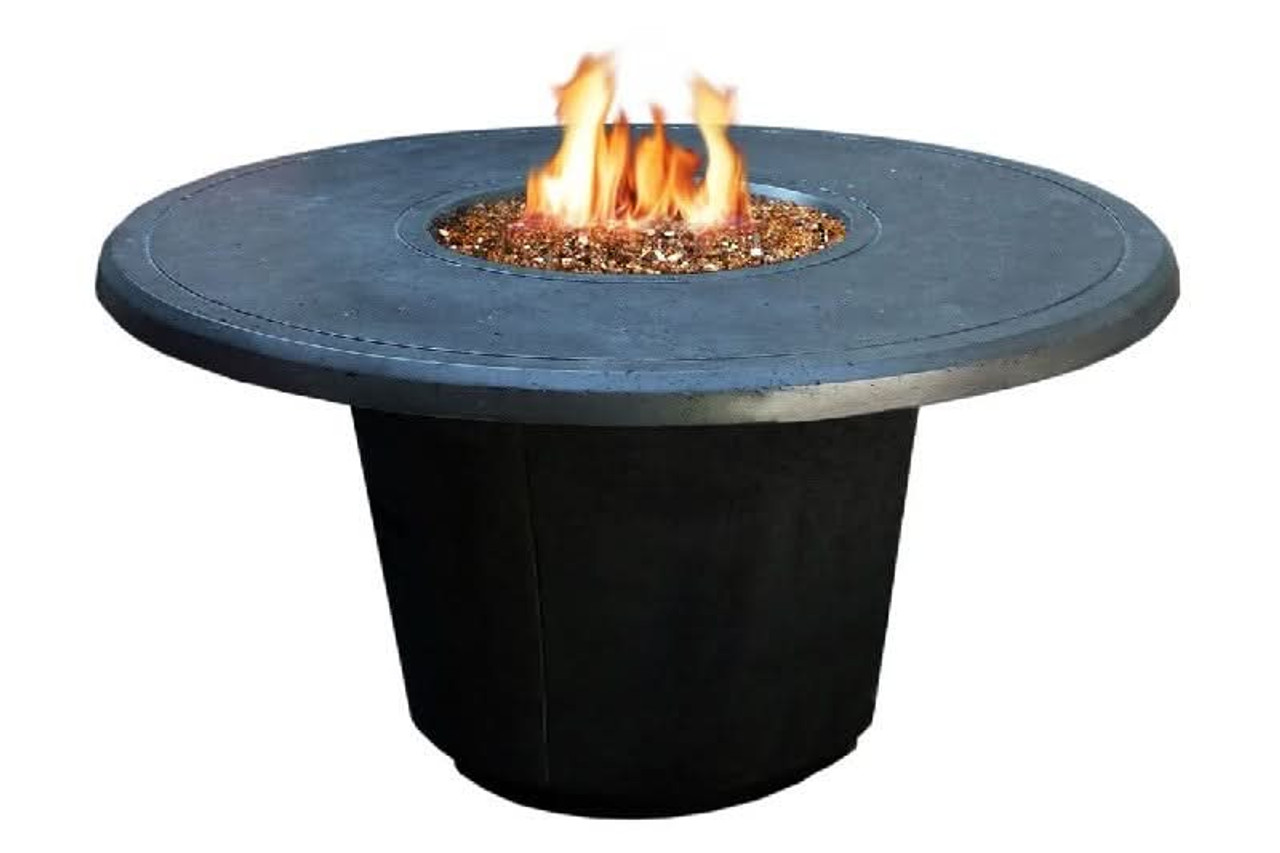 American Fyre Designs Reclaimed Wood 24 Inch Cosmo Round Firetable, Silver Pine, Natural Gas- 645-BA-SP-M2NC