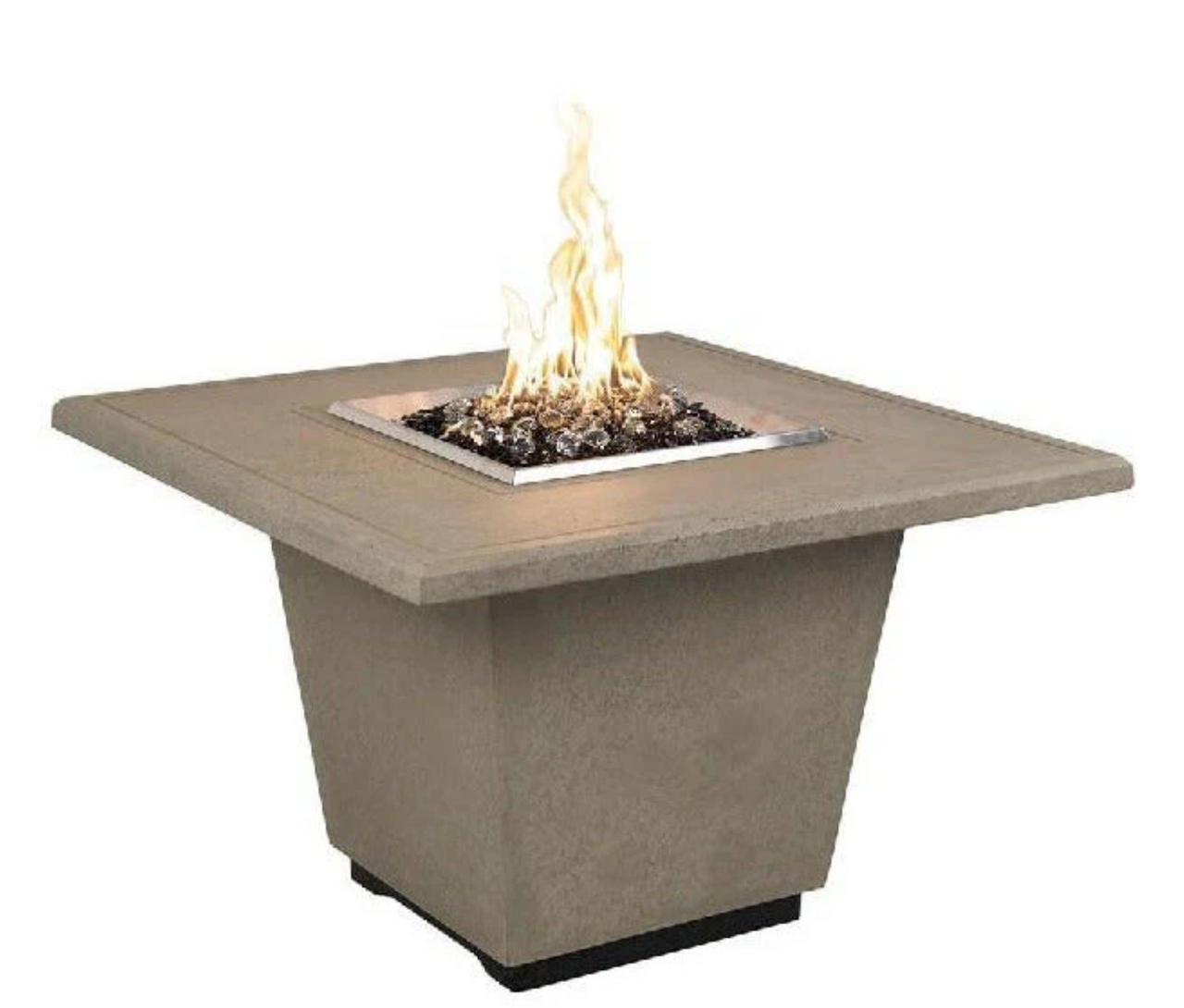 American Fyre Designs 24 Inch Cosmopolitan Square Firetable, Dark Basalt, Natural Gas- 640-DB-11-M2NC