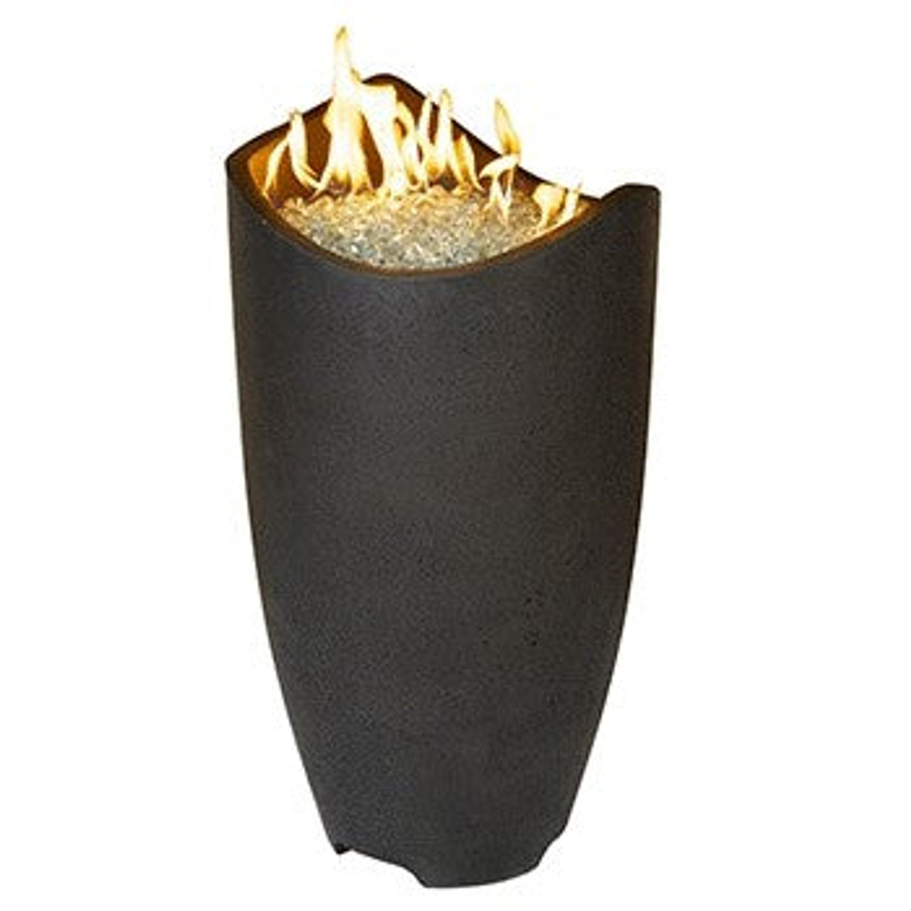 American Fyre Designs 20 Inch Wave Fire Urn with Door, Smoke, Natural Gas, With Access- 530-SM-11-M2NC