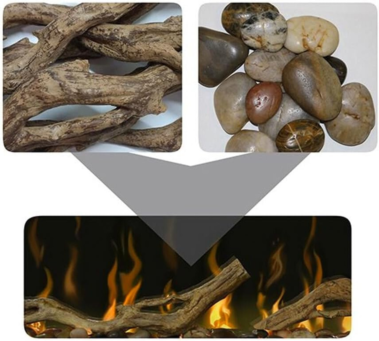 Dimplex Accessory Driftwood and River Rock for Linear Fireplace- X-LF74DWS-KIT