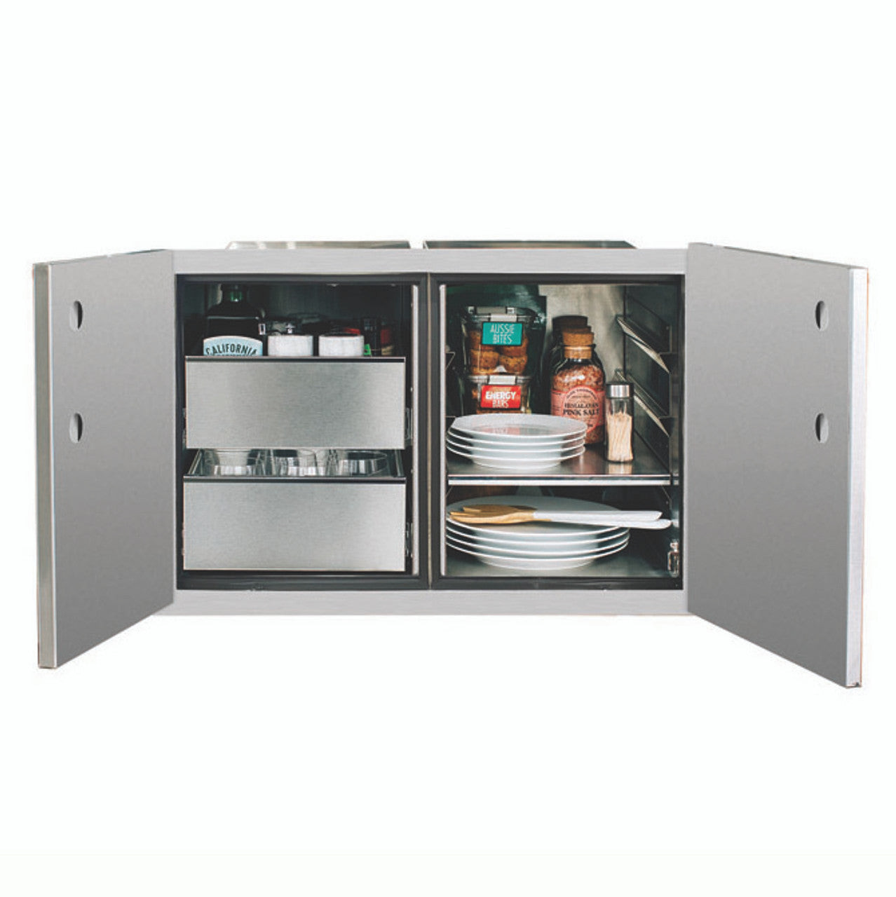 Summerset 36" 2-Drawer Dry Storage Pantry & Enclosed Cabinet Combo - DP-36DC