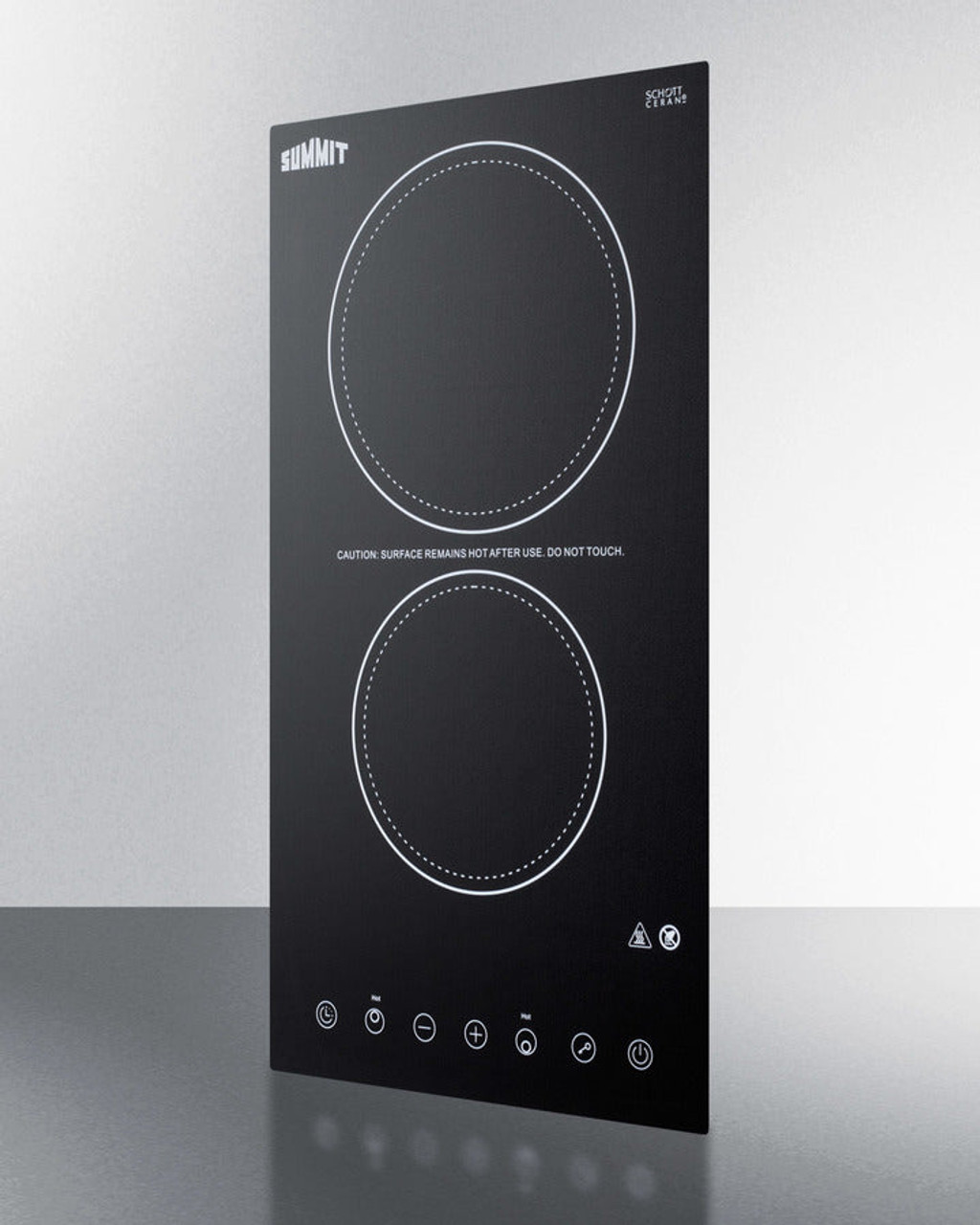Summit 12" Wide 230V 2-Burner Radiant Cooktop Black - CR2B23T3B