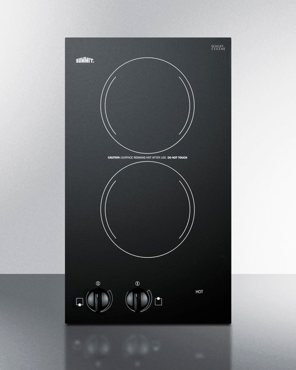 Summit - 12" Wide 115V 2-Burner Radiant Cooktop - CR2110B