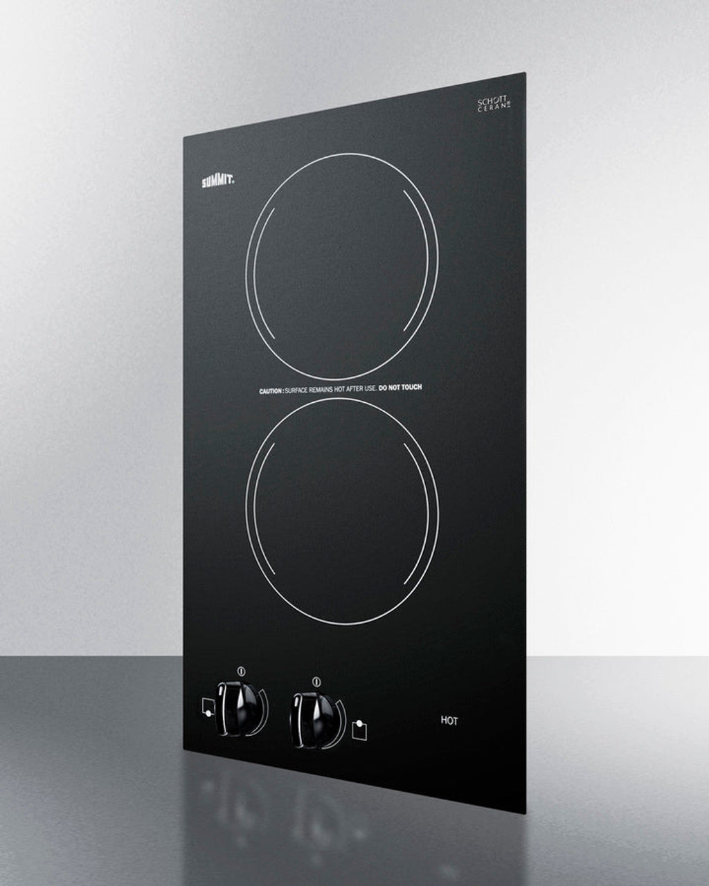 Summit - 12" Wide 115V 2-Burner Radiant Cooktop - CR2110B