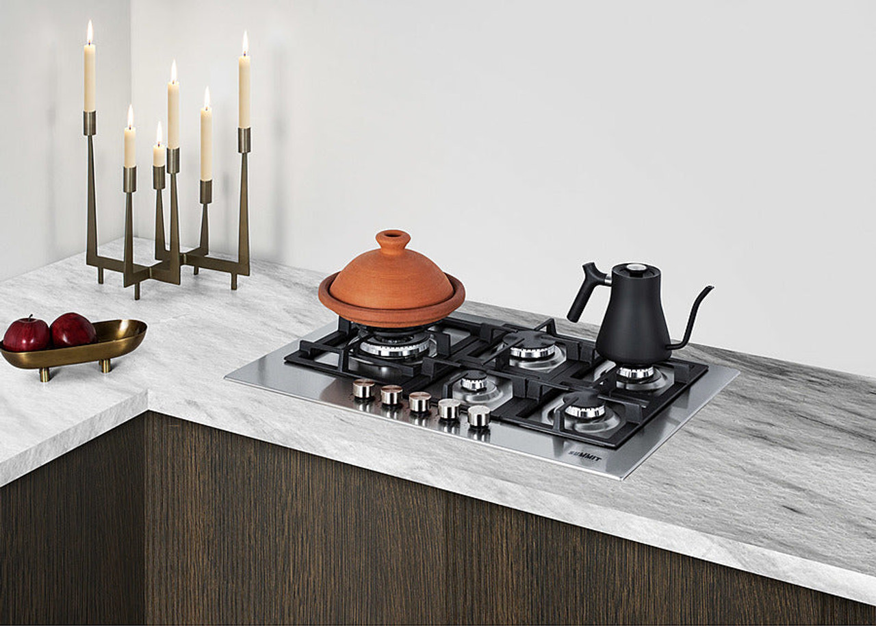 Summit - 30" Wide 5-Burner Gas Cooktop In Stainless Steel - GCJ5SS