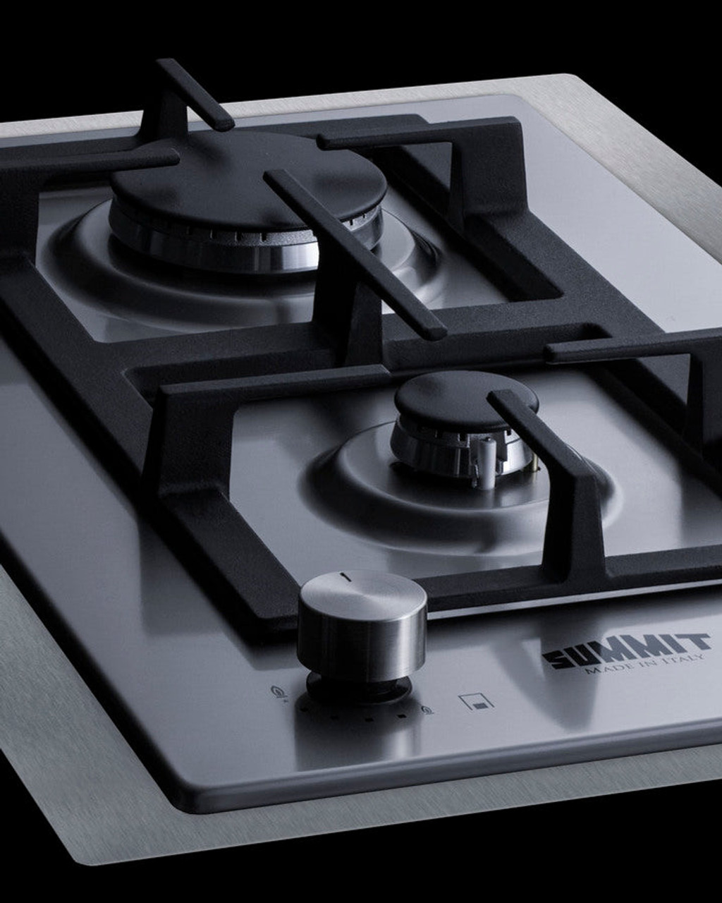 Summit 15" Wide 2 Burner Propane Gas Cooktop In Stainless Steel - GCJ2SSLPTK15