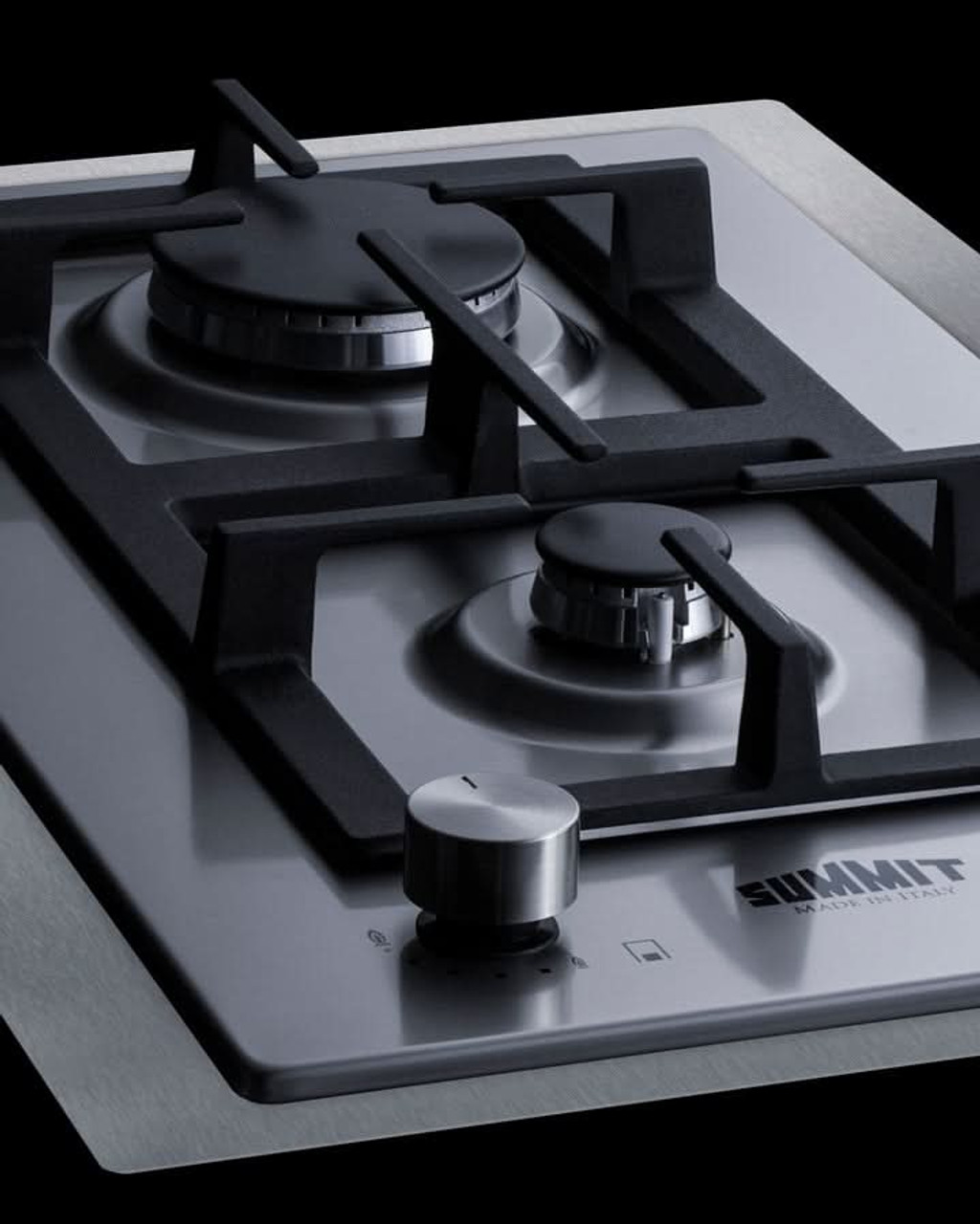 Summit 15" Wide 2 Burner Gas Cooktop In Stainless Steel - GCJ2SSTK15