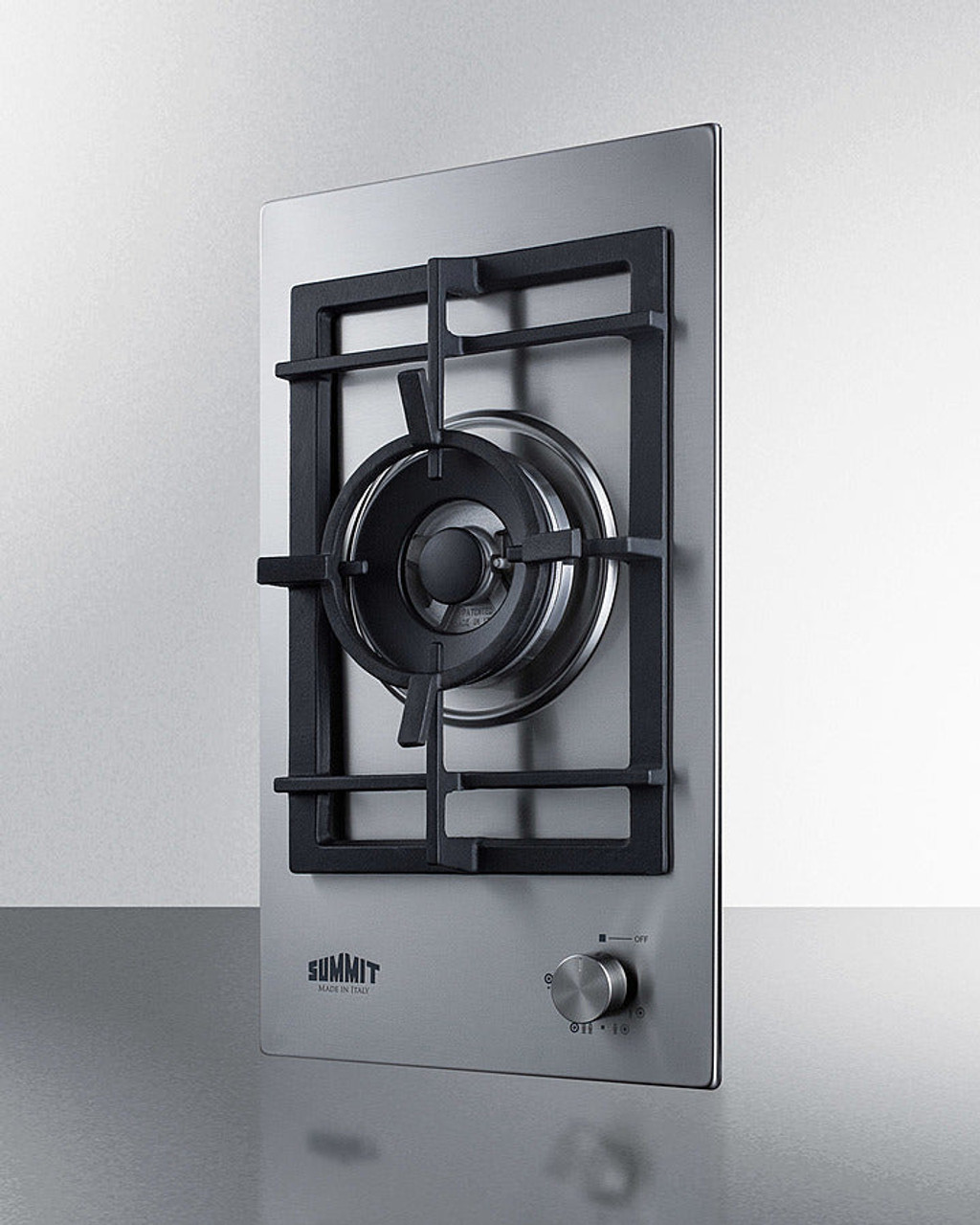 Summit - 12" Wide 1-Burner Gas Cooktop In Stainless Steel - GCJ1SS