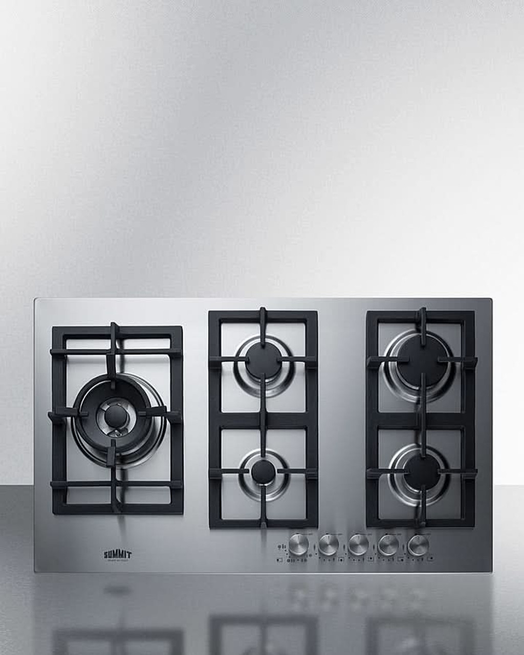 Summit - 34" Wide 5-Burner Gas Cooktop In Stainless Steel - GCJ536SS