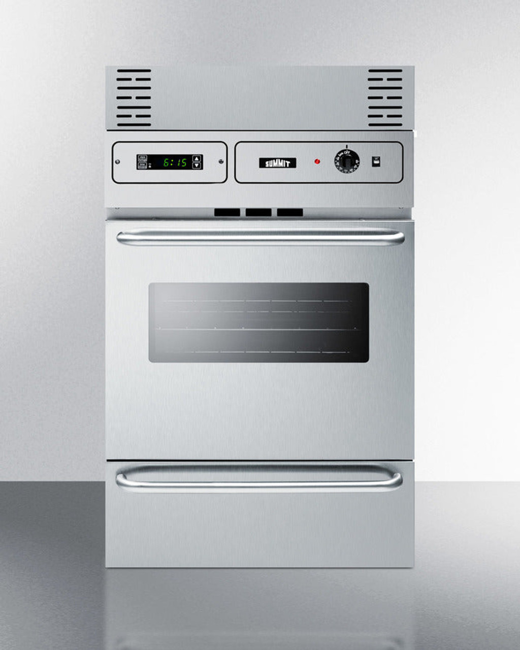 Summit 24" Wide Gas Wall Oven Stainless Steel - TTM7882BKW