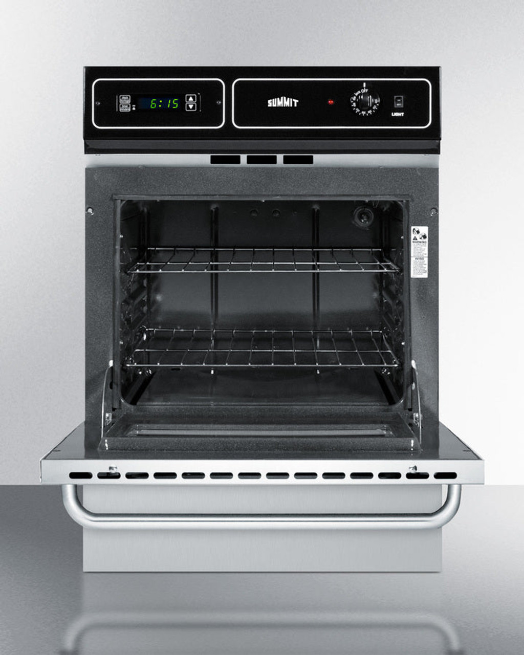 Summit 24" Wide Gas Wall Oven Stainless Steel Black - TTM7212BKW