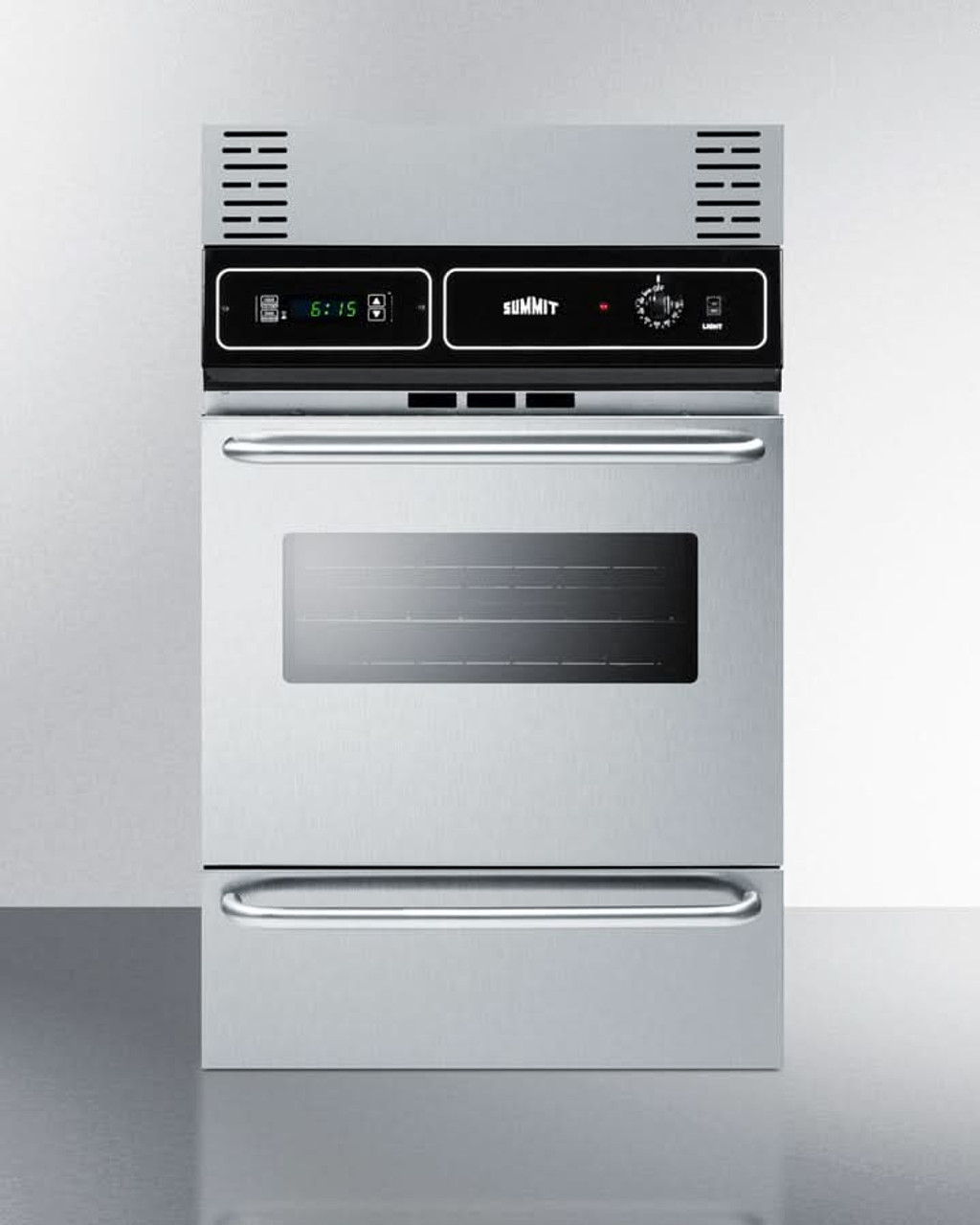 Summit 24" Wide Gas Wall Oven Stainless Steel Black - TTM7212BKW