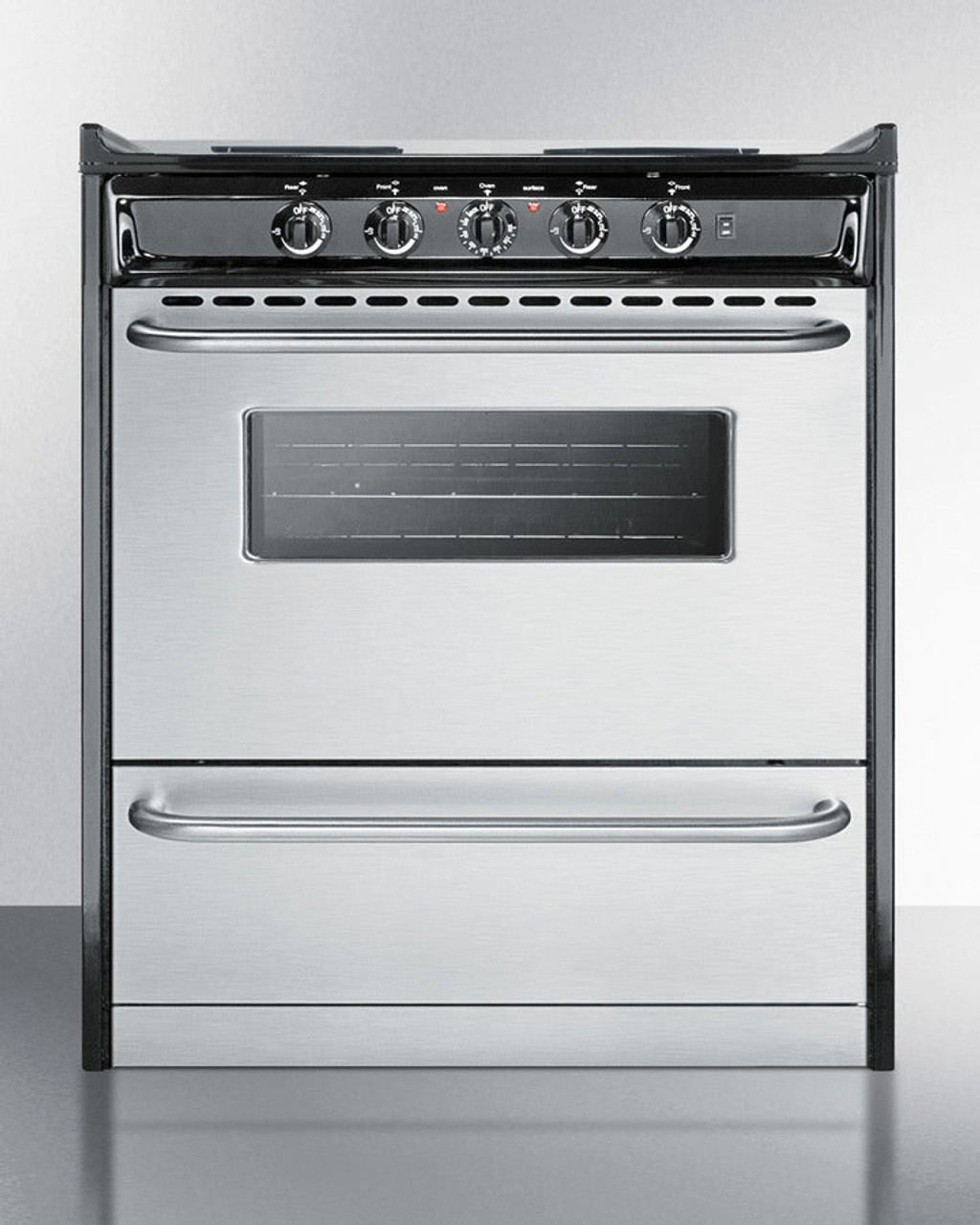 Summit 24" Electric Range with Manual Clean Oven Stainless Steel - TEM210BRWY