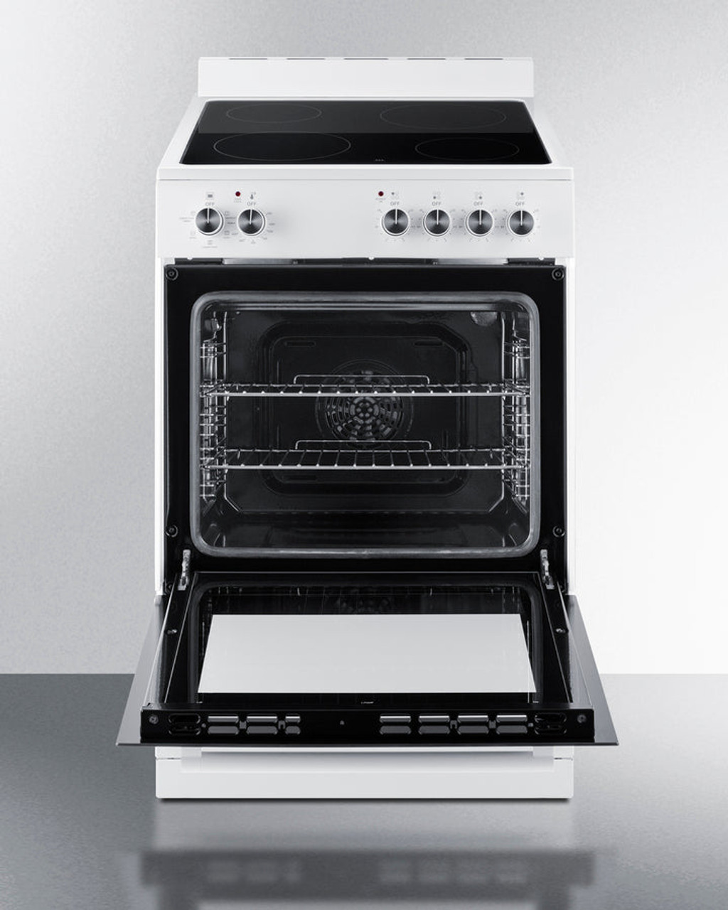 Summit 24" Electric Range with Manual Clean Oven Black and White - REXT24W