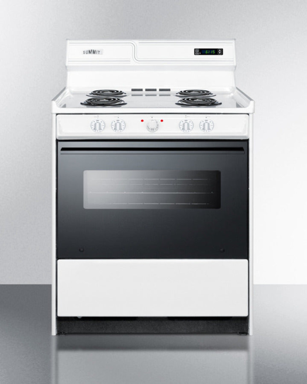 Summit 24" Electric Range with Digital Timer and Knob Controls White - WEM230DK