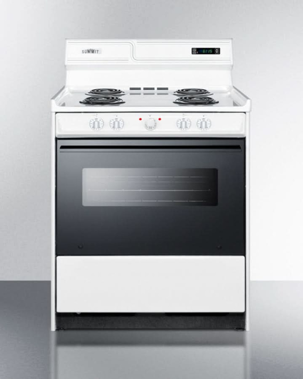 Summit 24" Electric Range with Digital Timer and Knob Controls White - WEM230DK