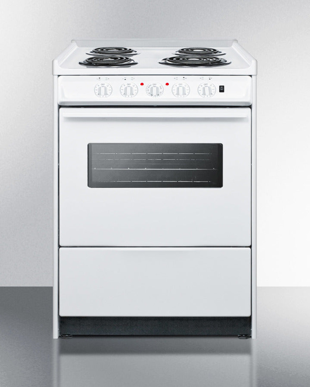Summit 24" Wide Electric Coil Top Range with Storage Drawer White - WEM610RW